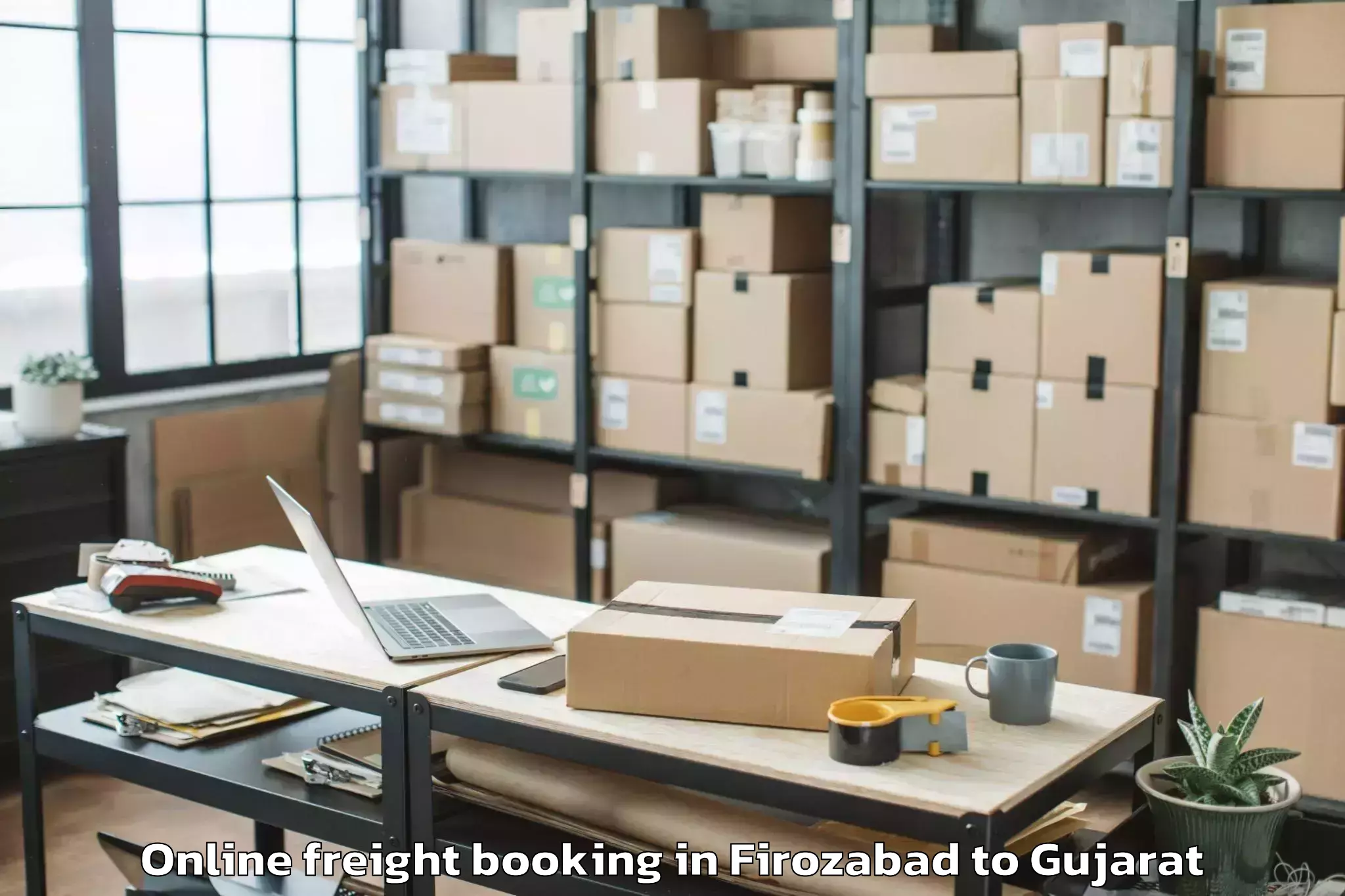 Get Firozabad to Porbandar Online Freight Booking